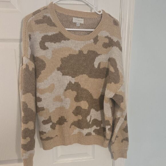 Lucky Brand Tan and Brown Crew Neck Sweater - Picture 1 of 4